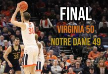 Virginia Outlasts Notre Dame in OT, 50-49